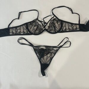 Black Lace Bra and Panty Set